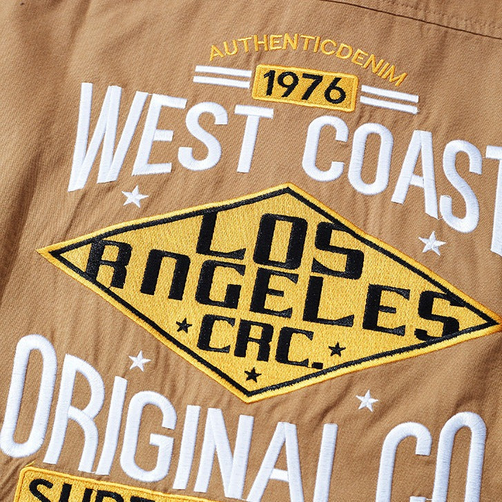 1976 West Coast Slightly brushed shirt with back alphabet embroidery