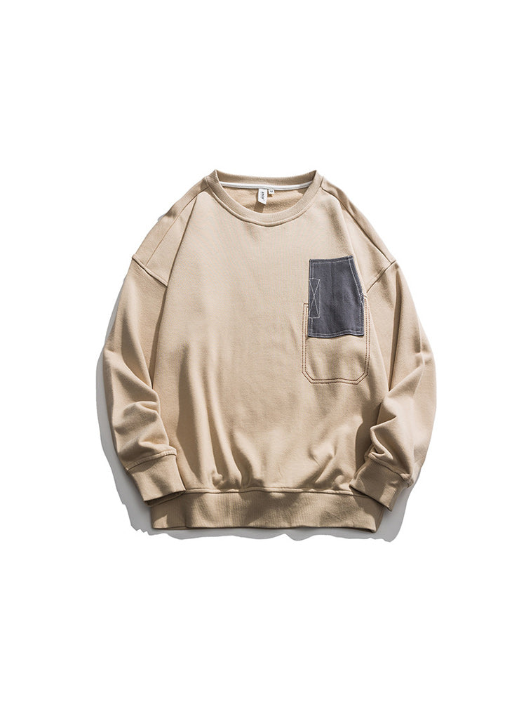 Color scheme patchwork crew neck sweat