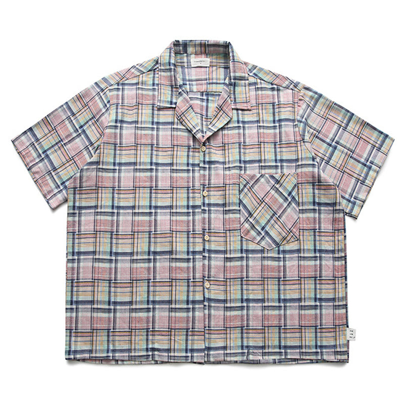 Knitted Colorful Check Cuban Shirt