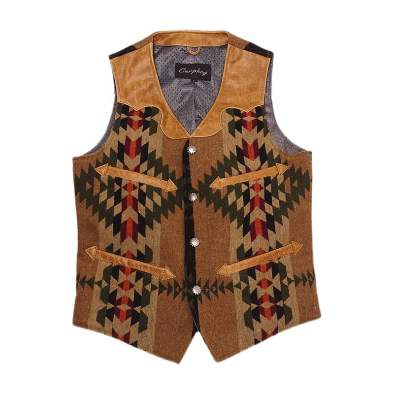 NAVAJO Navajo Waxed Leather Vest