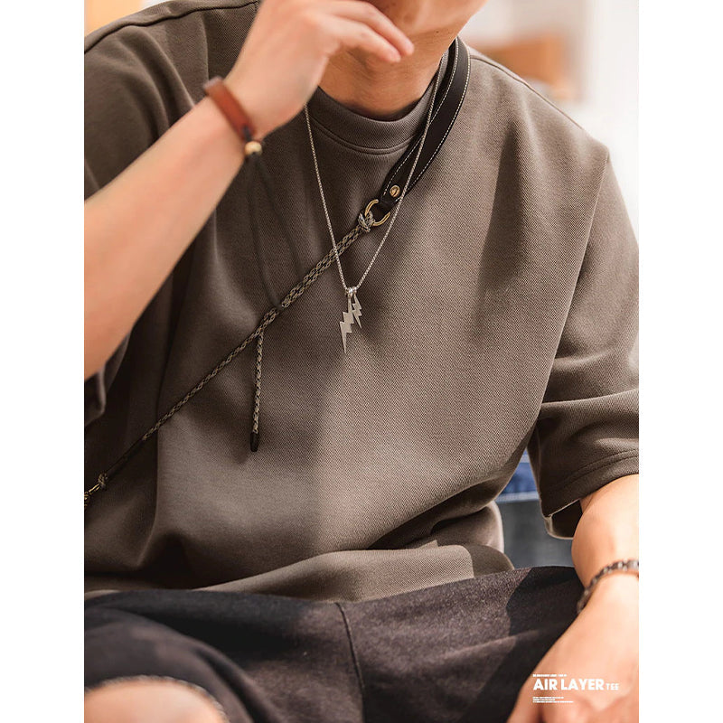 Air layer T-shirt half sleeve