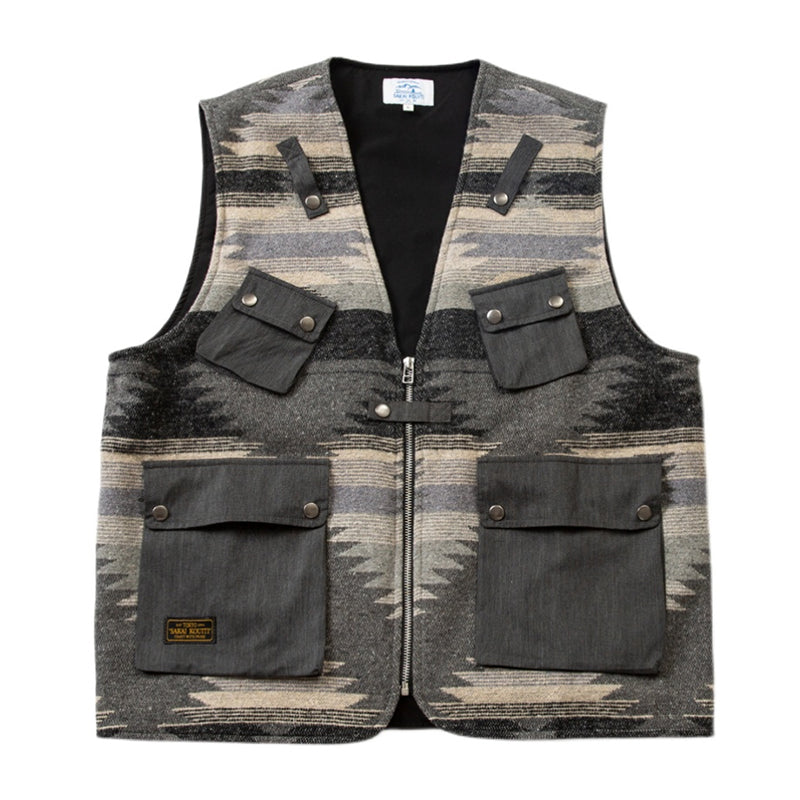NAVAJO Indian Geometric Print Vest