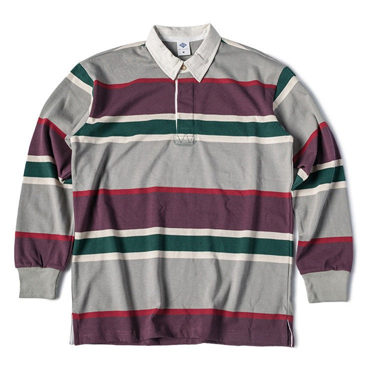 Color scheme switching multi-border polo shirt 3 colors available
