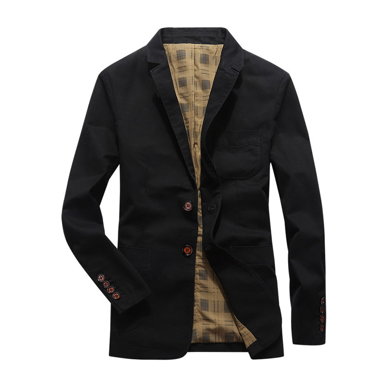 Back check pattern cotton blazer jacket