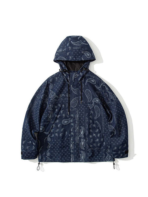 Paisley Pattern Denim Mountain Parka