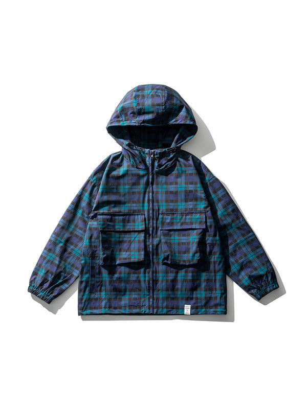 Tone-on-tone plaid mountain parka