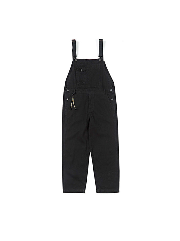 ALL BLACK Overalls with one point rope