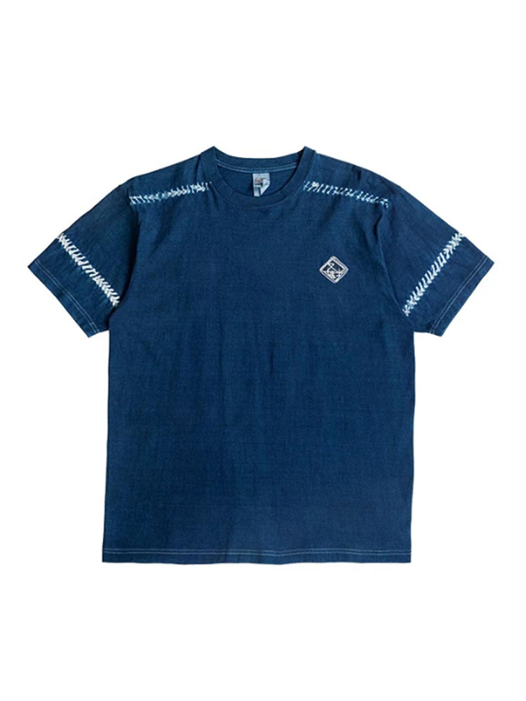 Very popular! Chest embroidery indigo dyeing T-shirt