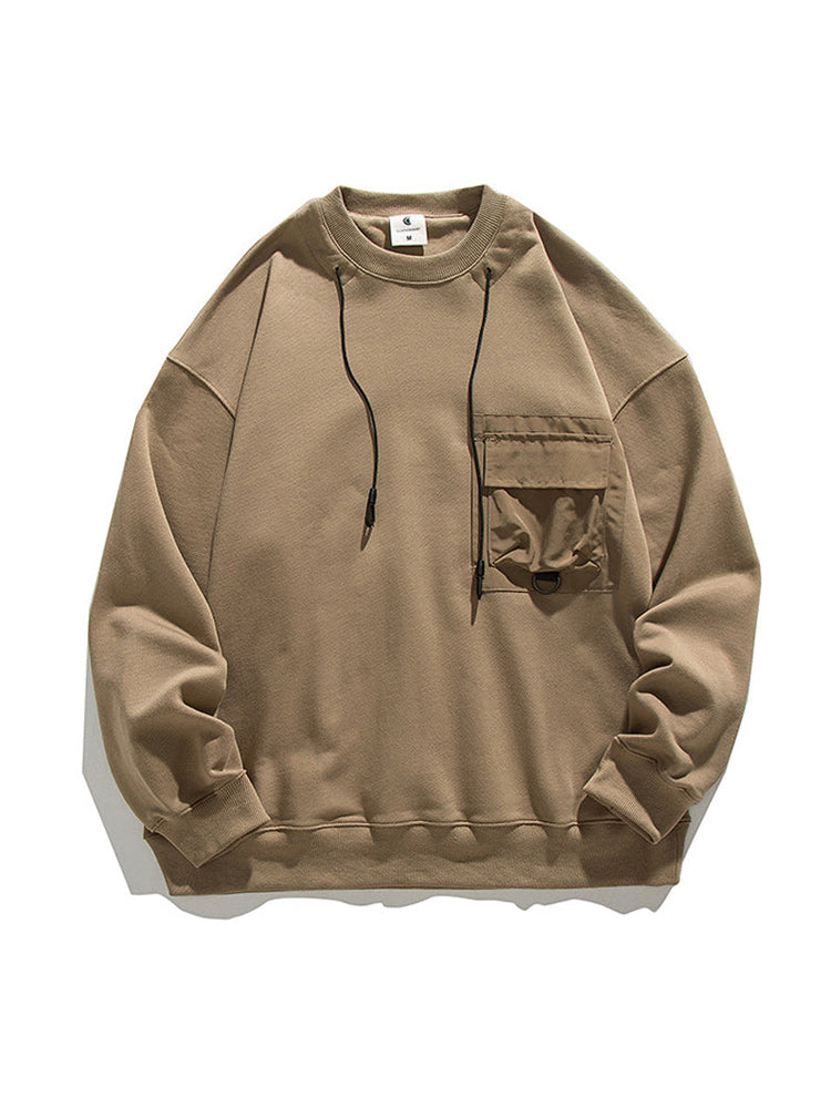 patch pocket collar string sweat
