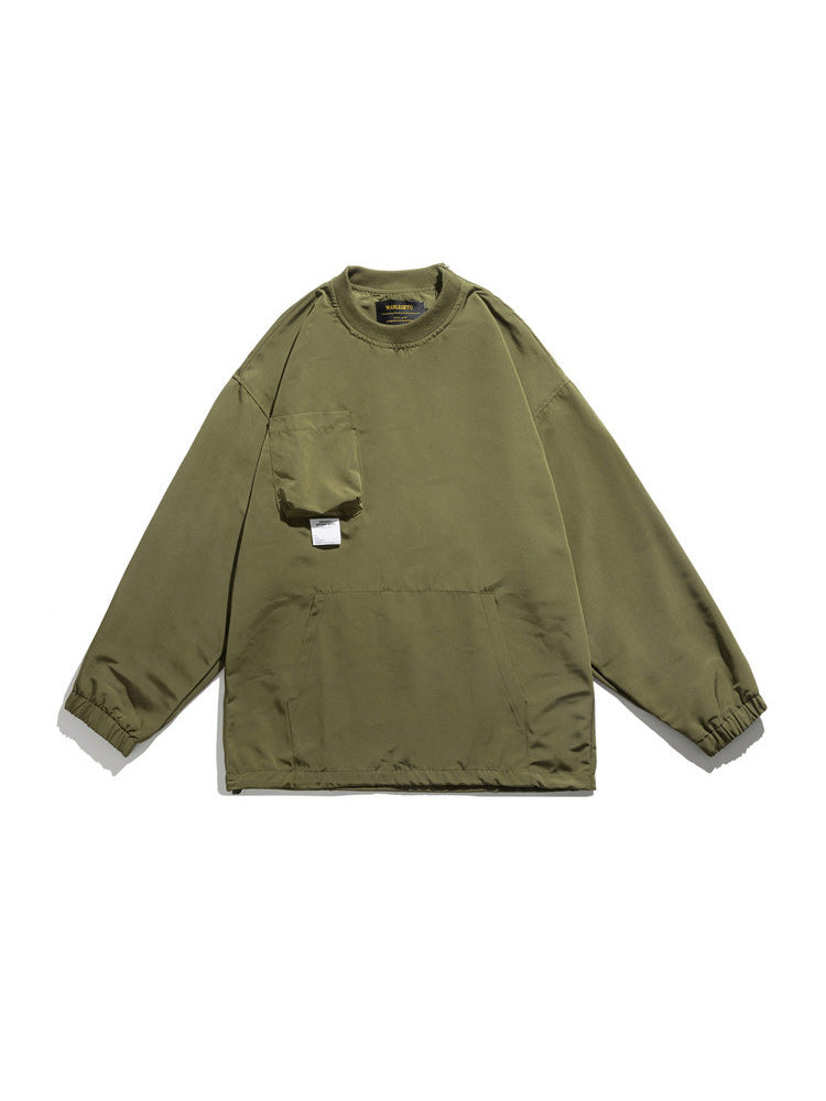 Crewneck sweatshirt with three-dimensional pocket