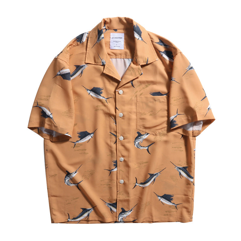 Marlin Pattern Aloha Shirt