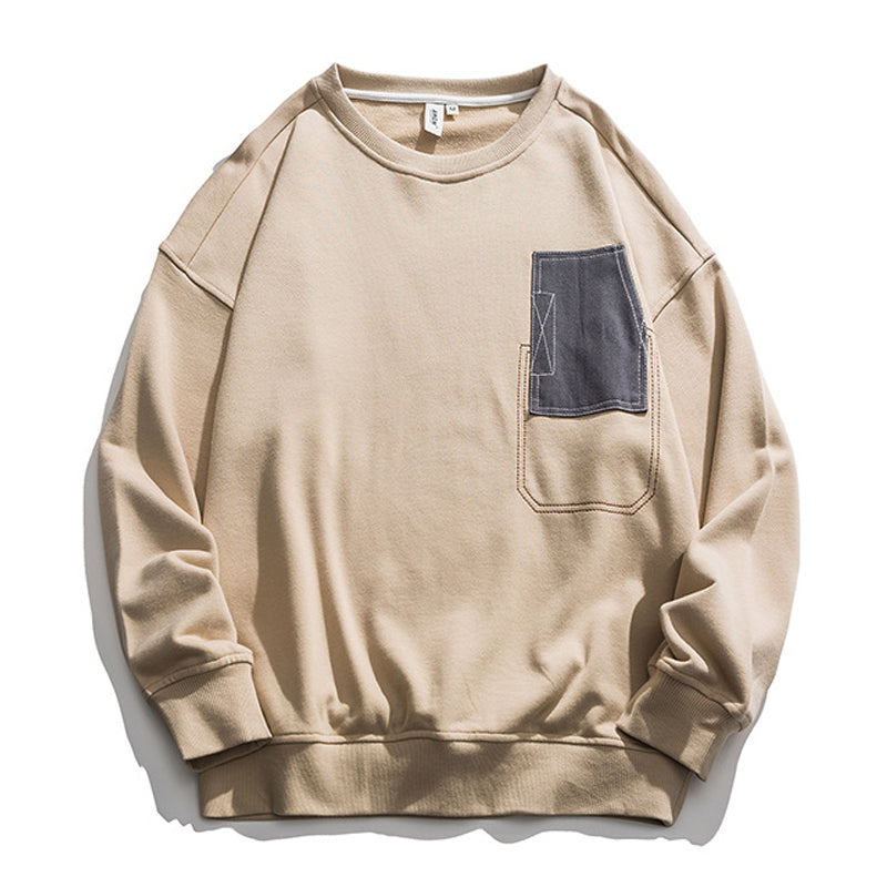 Color scheme patchwork crew neck sweat