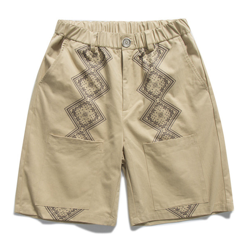 paisley print work shorts