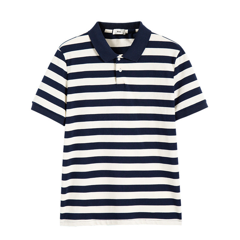 Fashion horizontal striped polo shirt