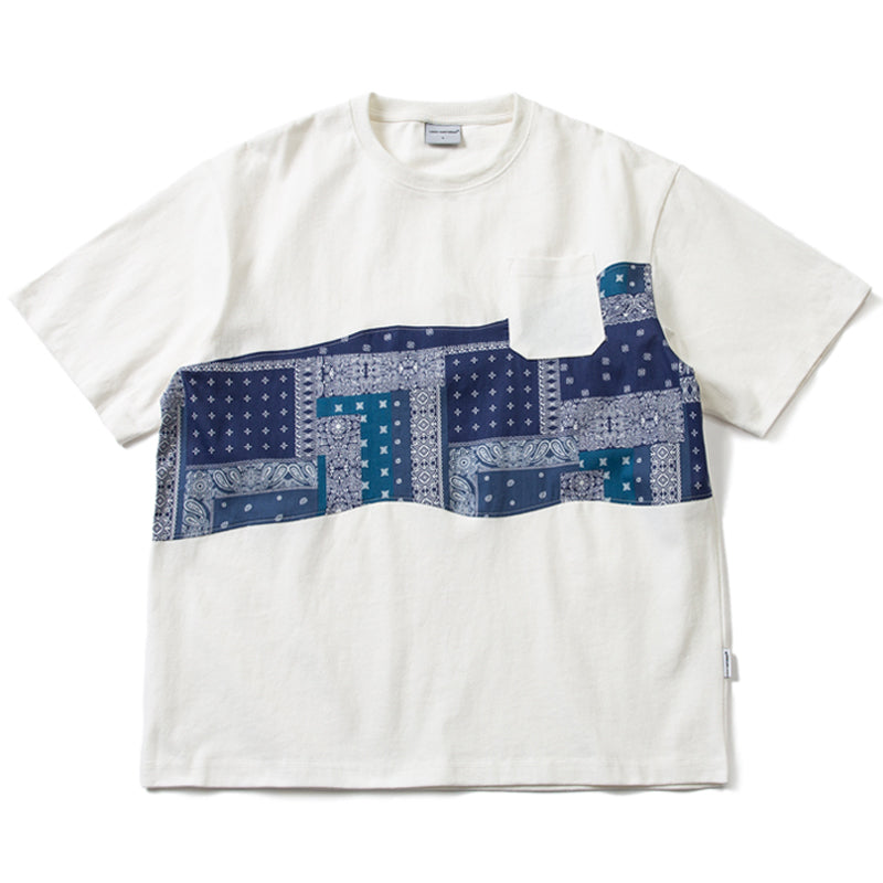 Bandana print patch short sleeve T-shirt