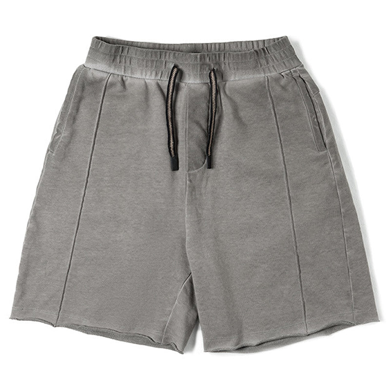 Heavyweight distressed knit shorts