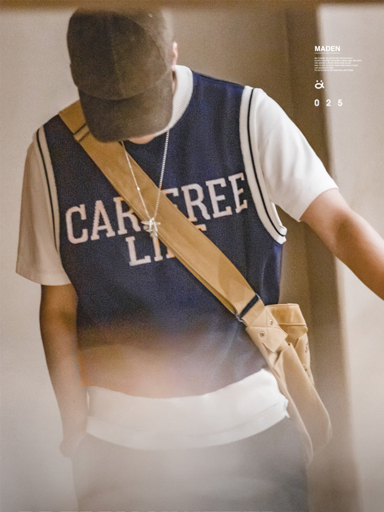Ivy look crew neck knit vest