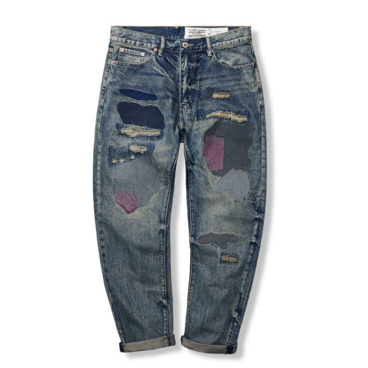 HANDMADE PATCHWORK DENIM PANTS