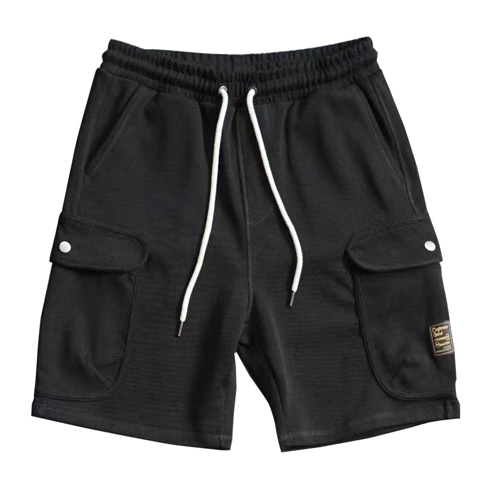 Multi-pocket knit shorts