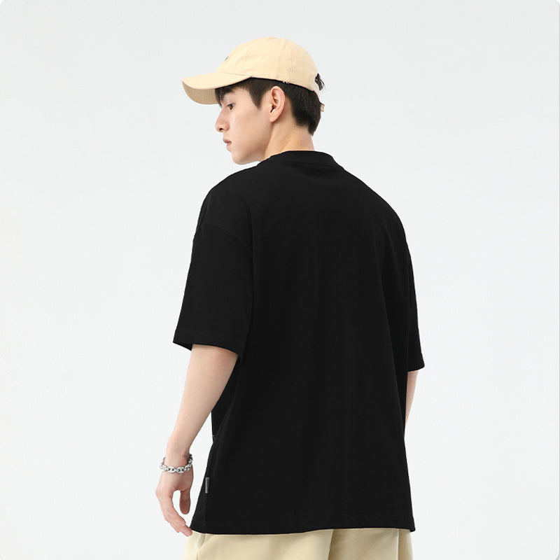 Pure cotton round neck alphabet casual short sleeve T-shirt