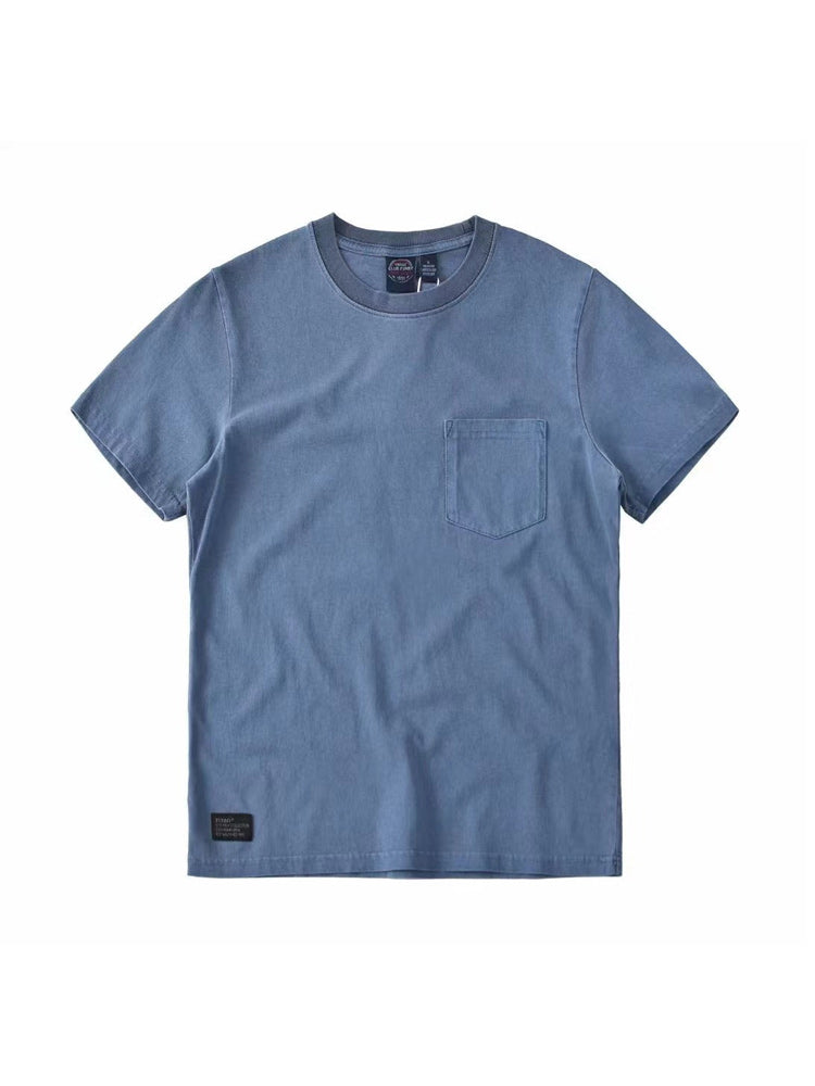 ウォッシュ加工 レトロ無地Tシャツ
