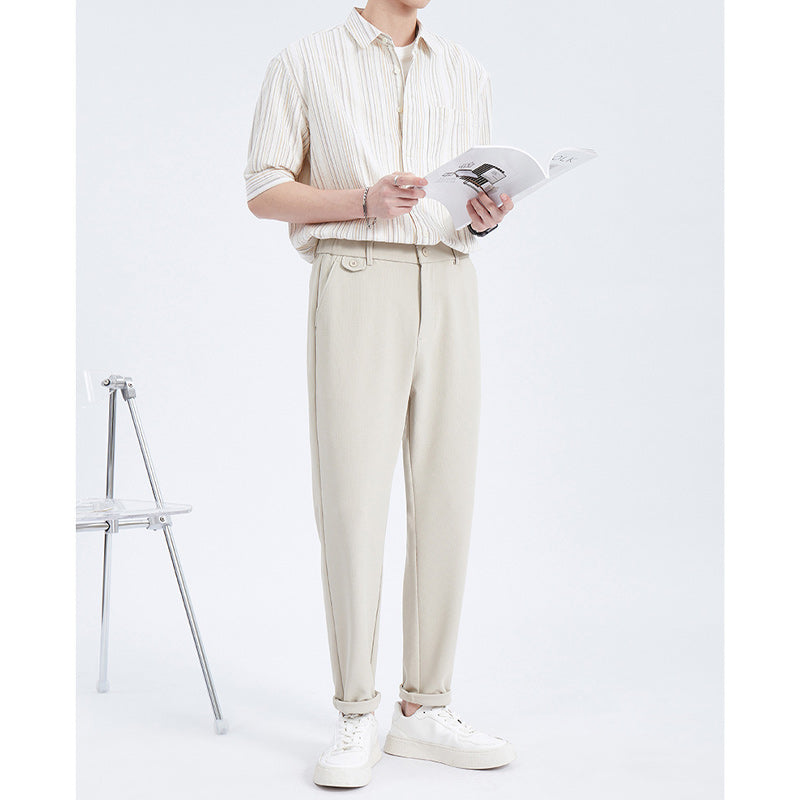 Temperament striped short-sleeved shirt