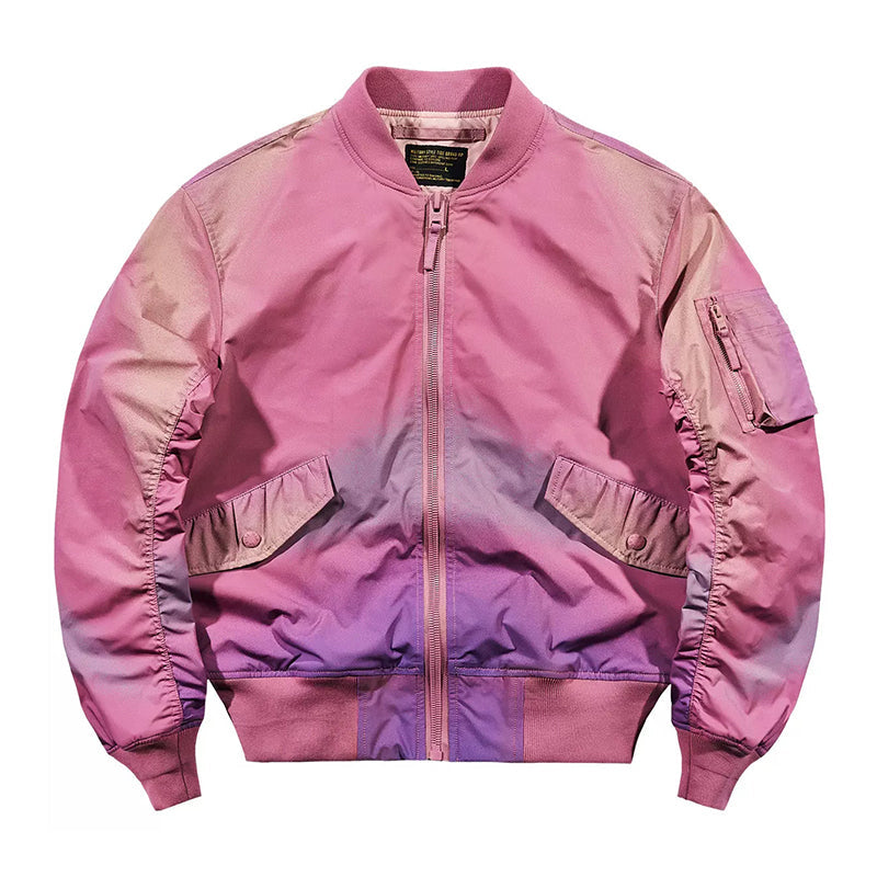 "Spring Special" tie-dye gradation MA-1 flight jacket