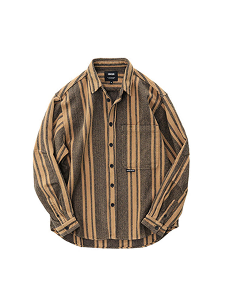 Herringbone striped work shirt
