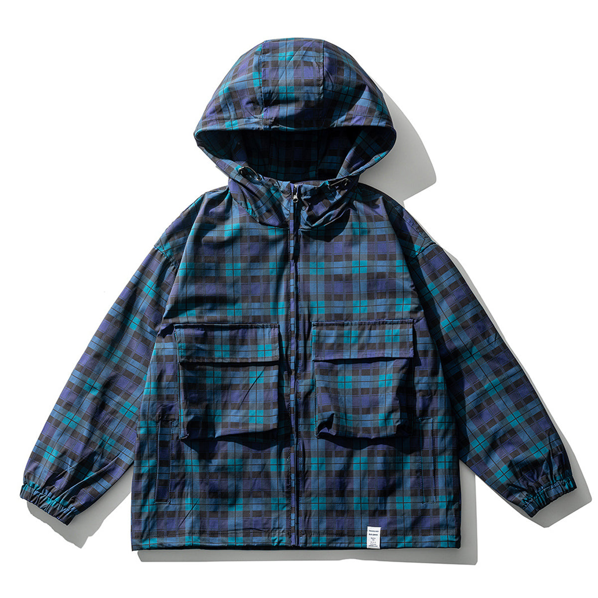 Tone-on-tone plaid mountain parka