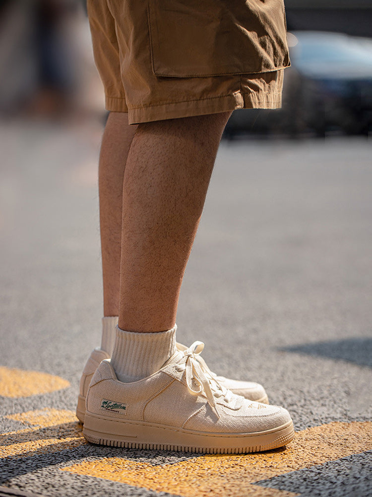 EMBROIDERED LINEN SKATE BOAT SHOES