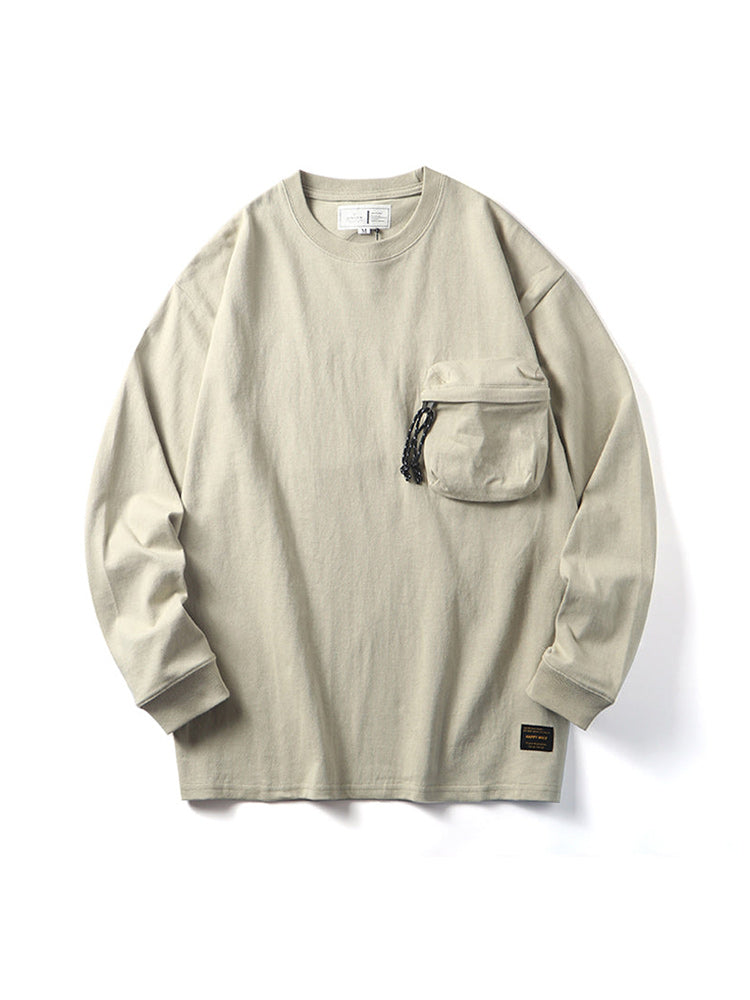 Heavyweight three-dimensional pocket long T-shirt