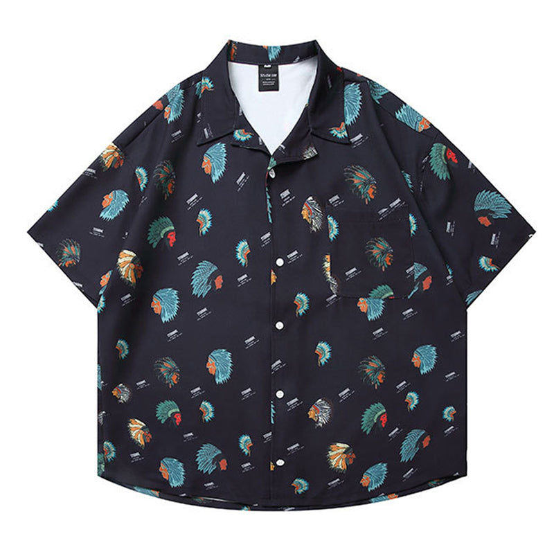 Apache Warrior Total Print Cuban Shirt