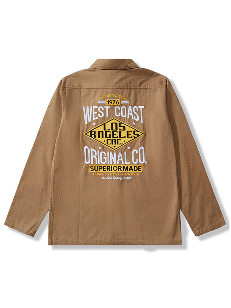1976 West Coast Slightly brushed shirt with back alphabet embroidery