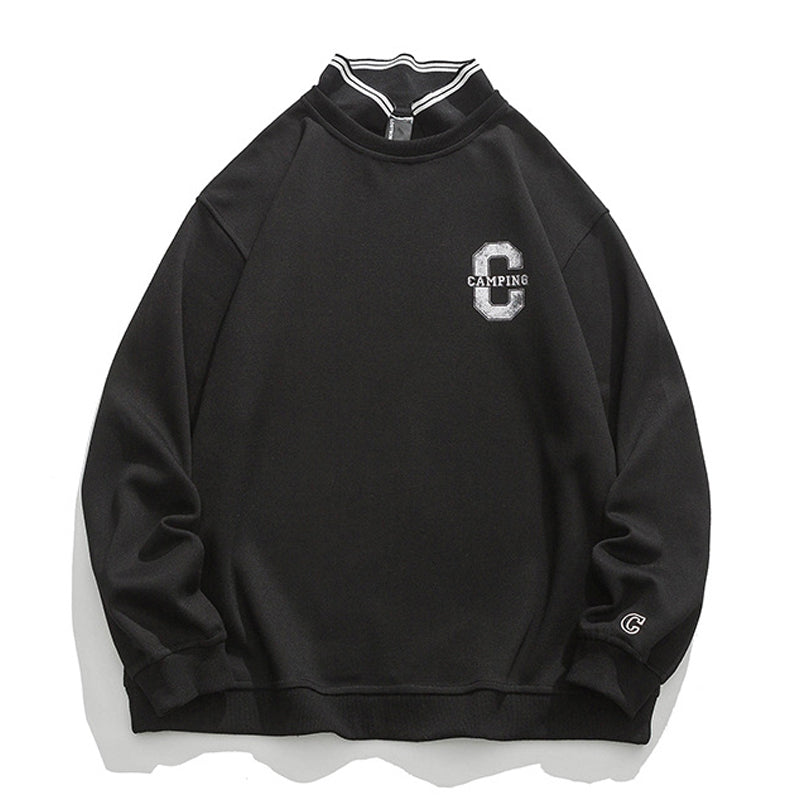 casual alphabet fake layered sweatshirts