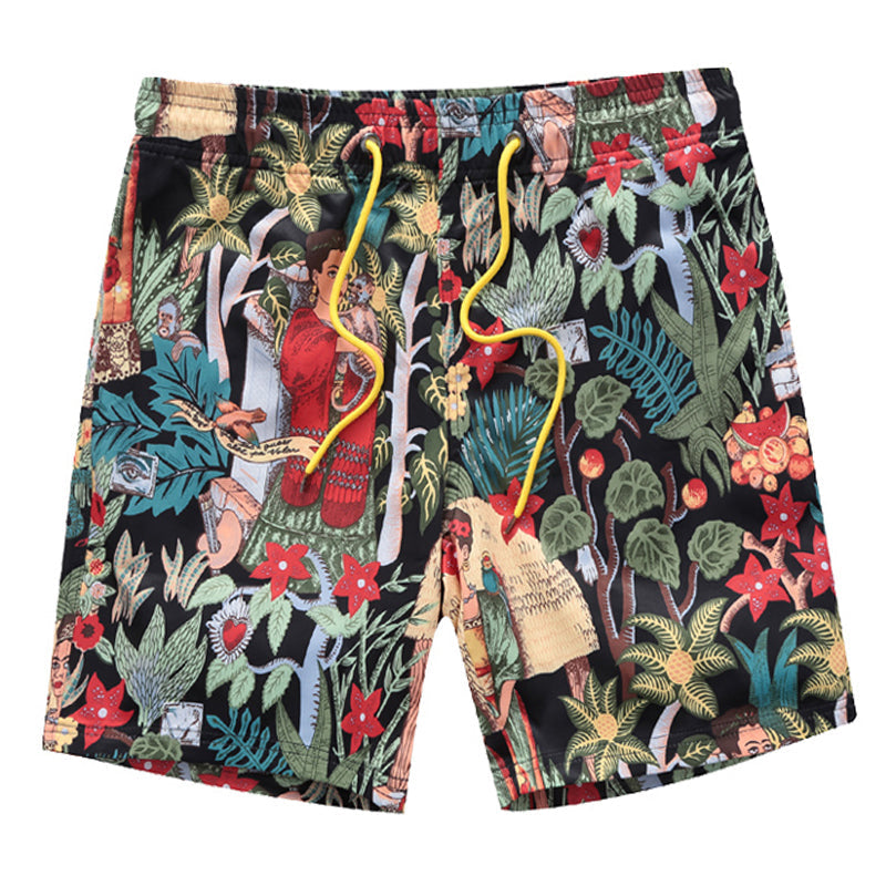 "Self-portrait with Monkey" board shorts for both land and water
