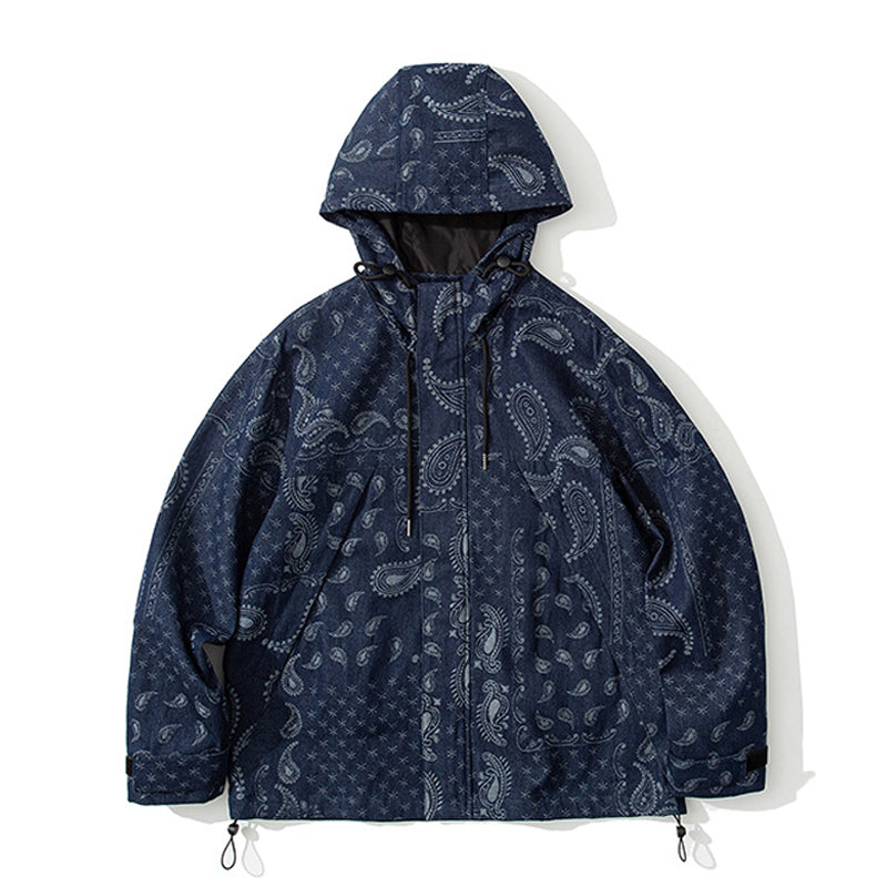 Paisley Pattern Denim Mountain Parka