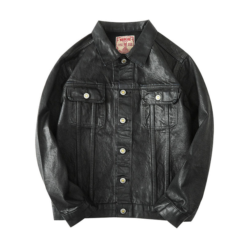 PU coated waterproof denim jacket