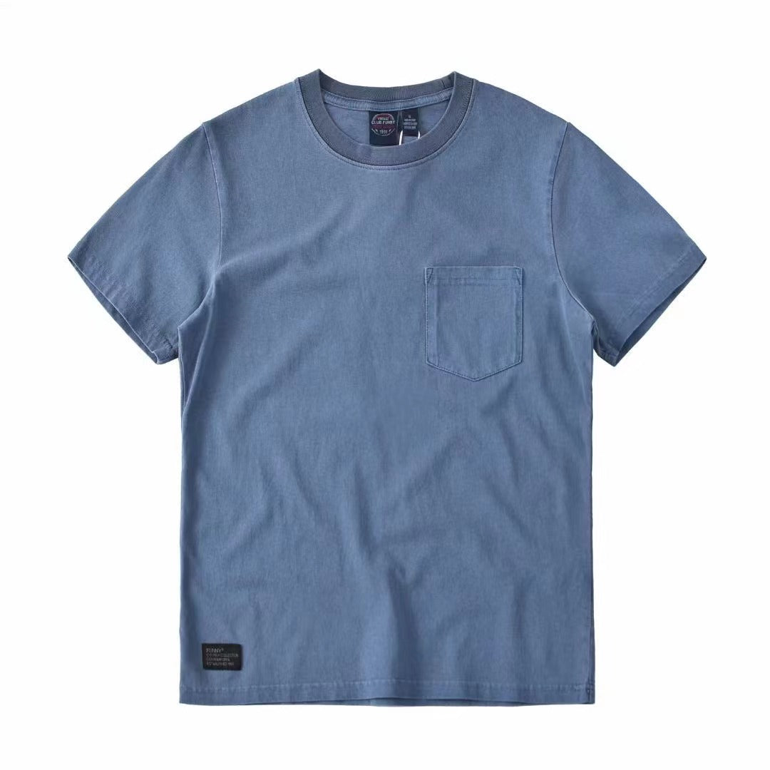 ウォッシュ加工 レトロ無地Tシャツ