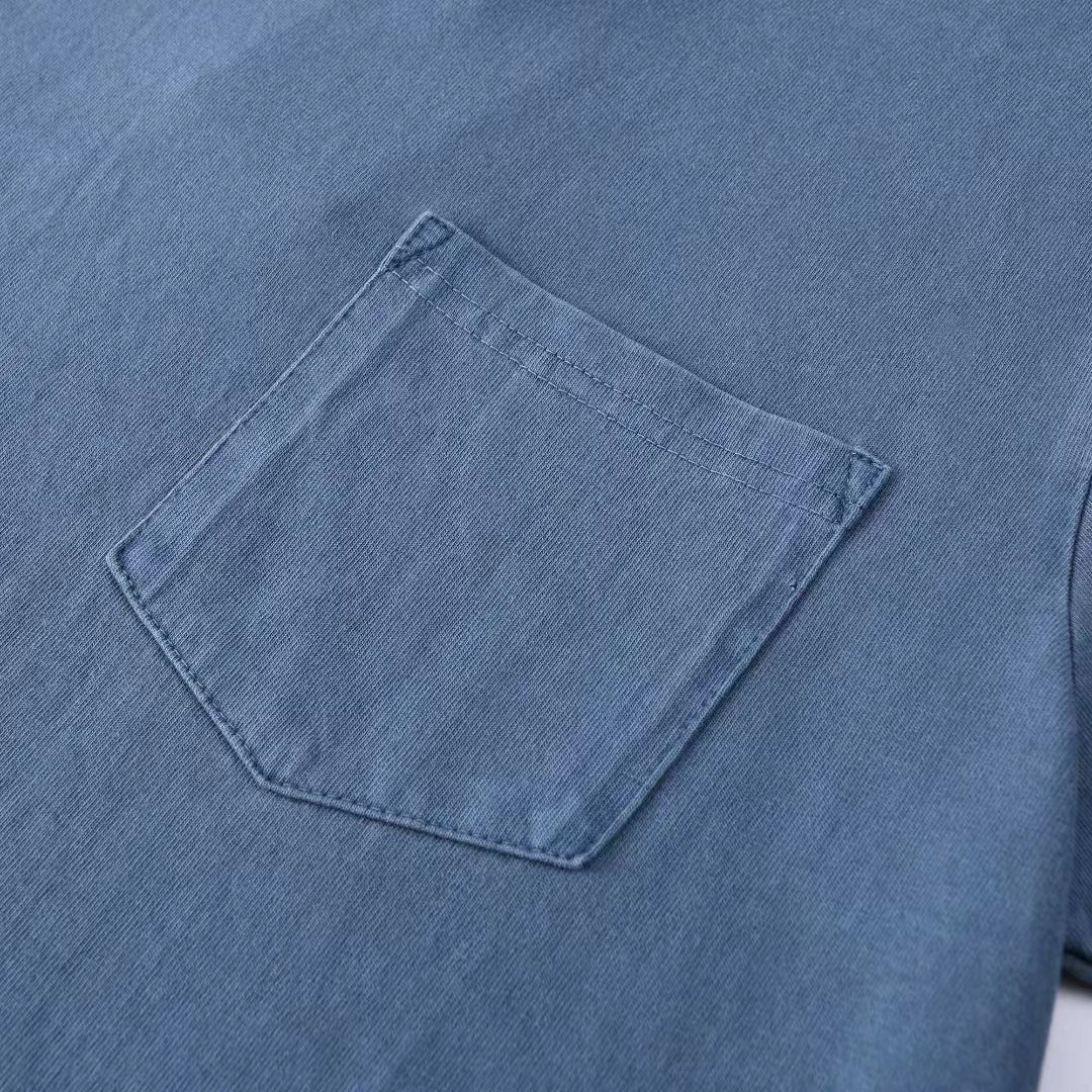 ウォッシュ加工 レトロ無地Tシャツ