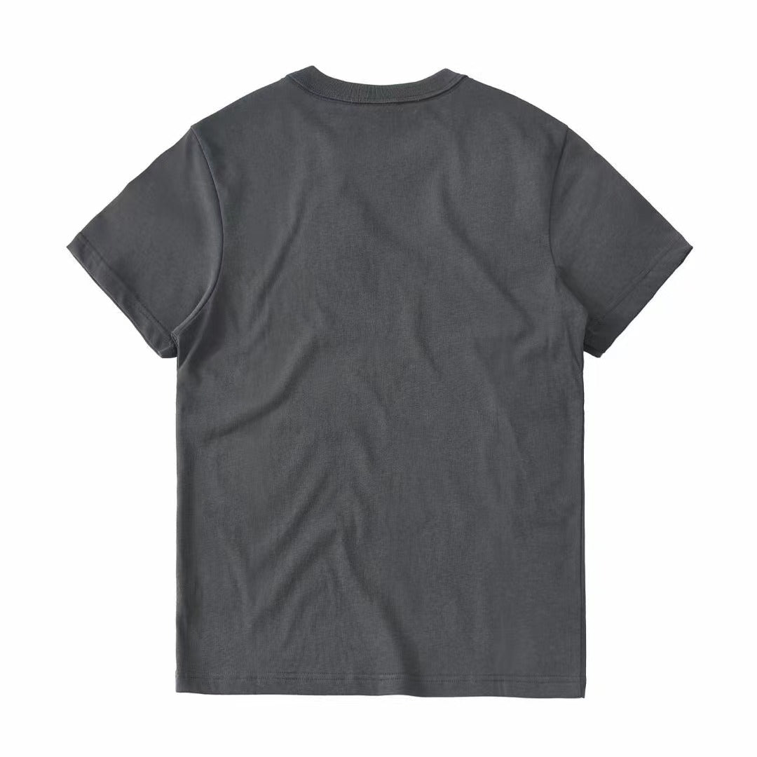 Double weave American casual print T-shirt 3 colors