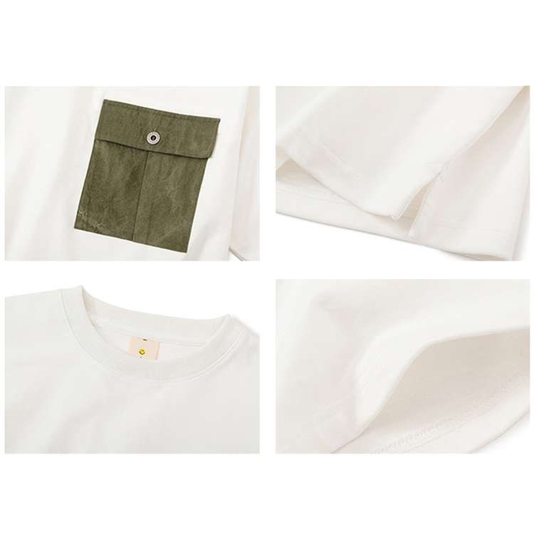 360g Heavyweight White T-shirt Military Pocket