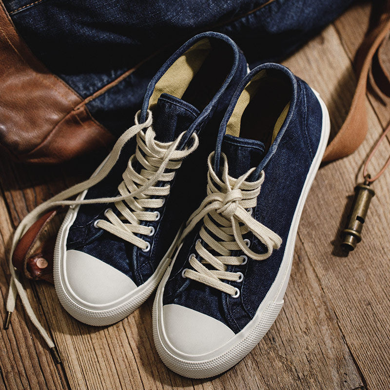 Navy Training Shoes Retro Denim