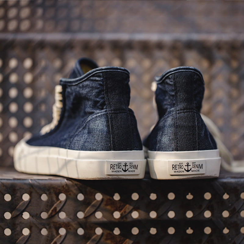 Navy Training Shoes Retro Denim