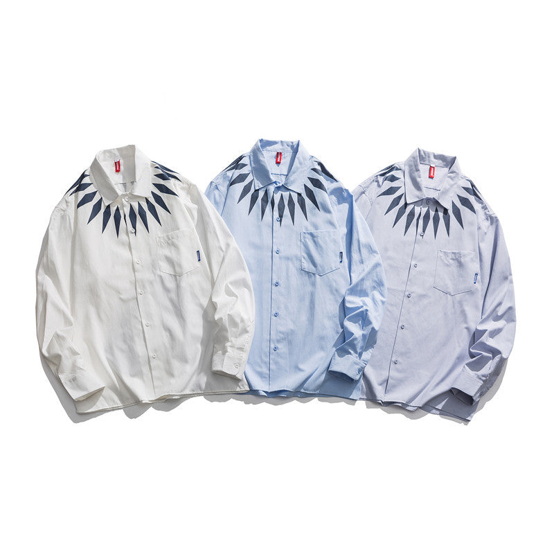 Ethnic vintage lapel ethnic shirt