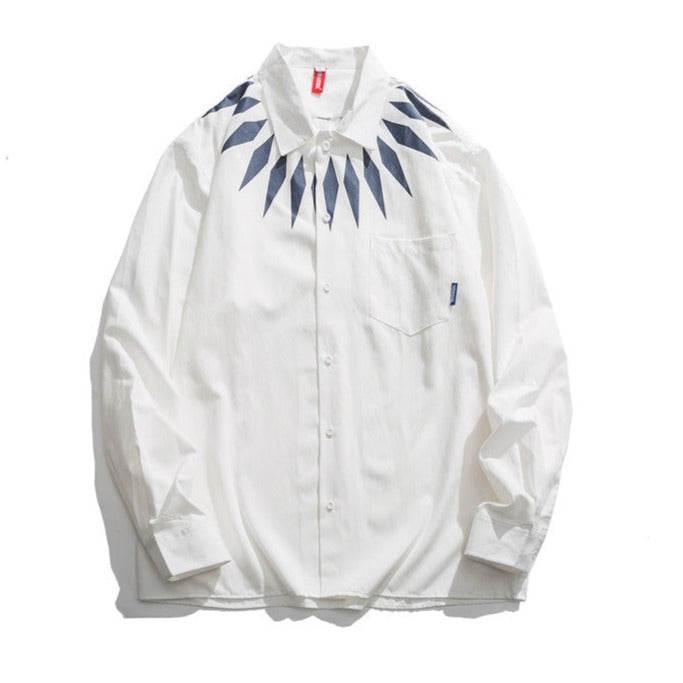 Ethnic vintage lapel ethnic shirt