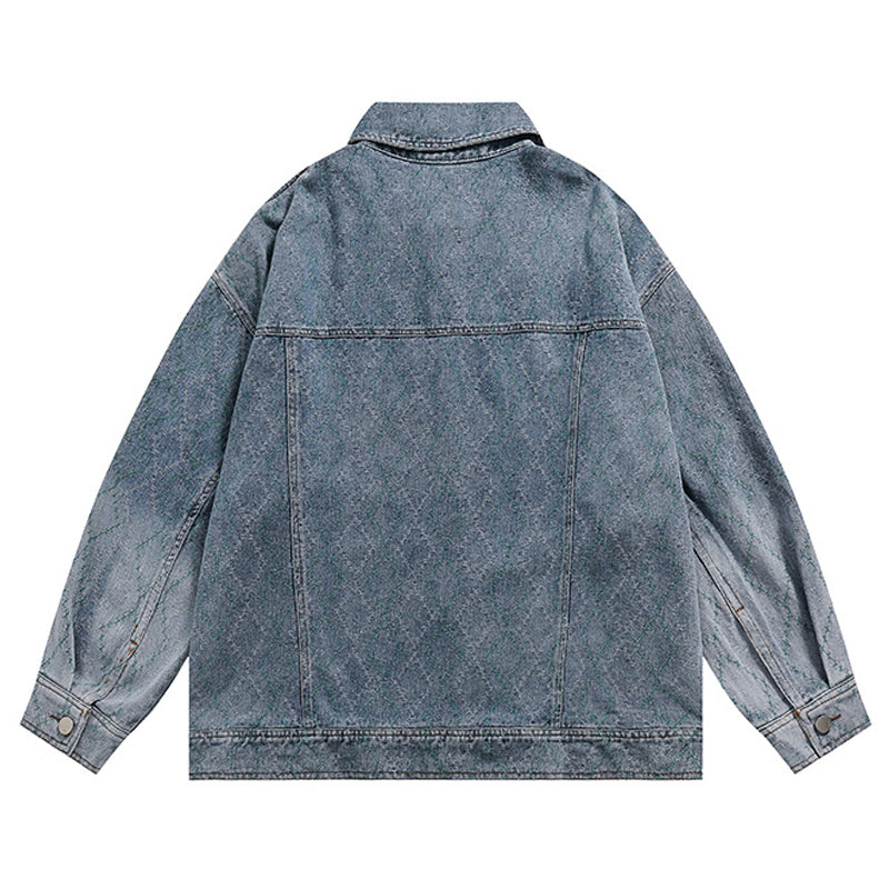 Ethnic embroidery patchwork sashiko denim jacket