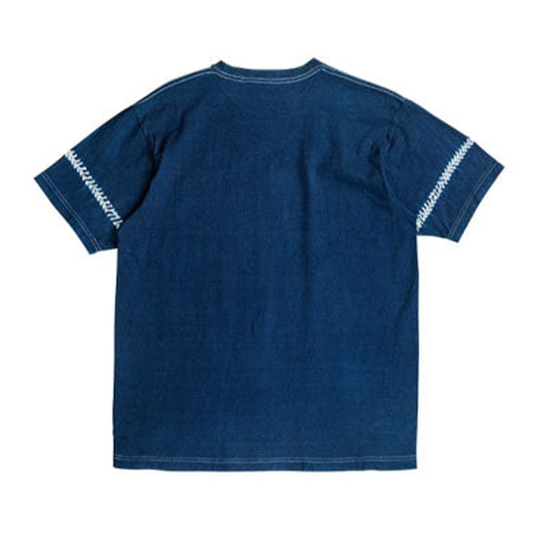 Very popular! Chest embroidery indigo dyeing T-shirt