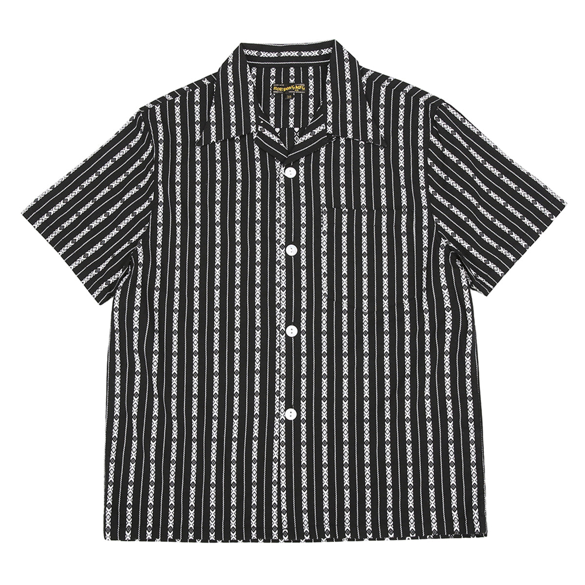 Cuban-collar yarn-dyed jacquard shirt