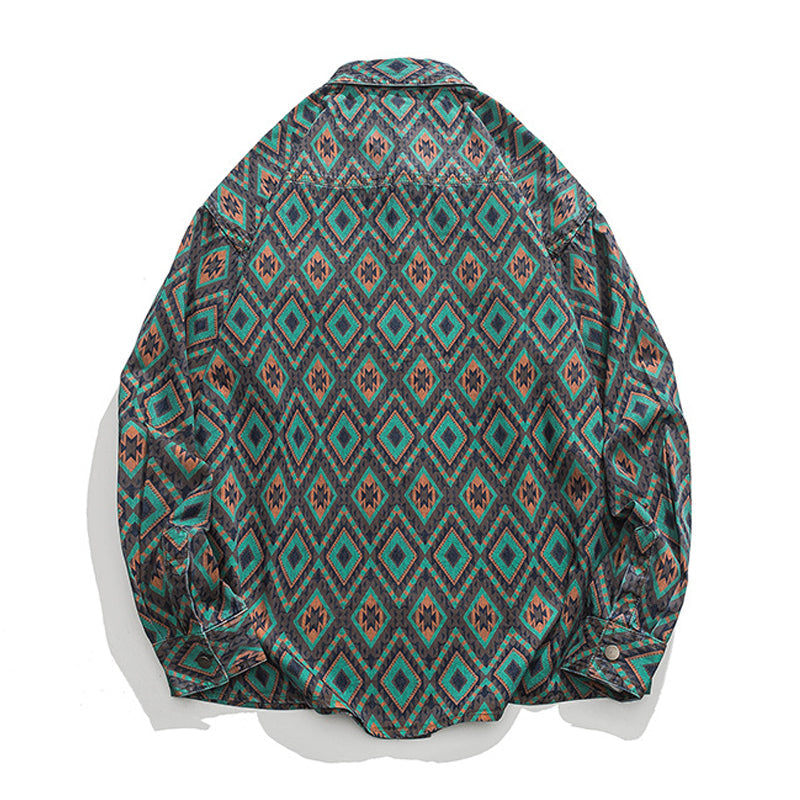 Ethnic pattern work shirt