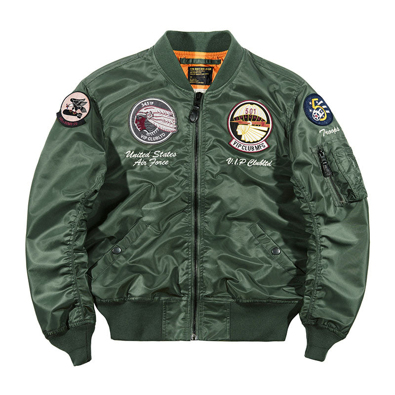 (American Indian chief) MA-1 flight jacket